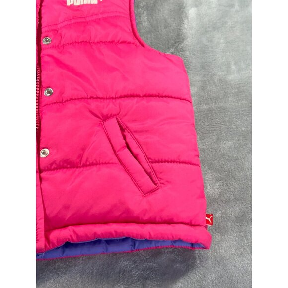 Puma Vest Girl's 3T Pink and Purple puffer vest Full Zip - Picture 4 of 13